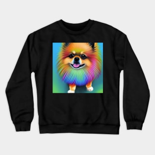 Pomeranian Dog Rainbow Painting Crewneck Sweatshirt